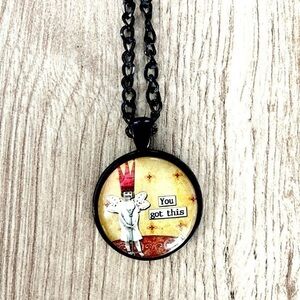 You Got This Inspirational Fairy Black Unisex Necklace, Retro, NWT